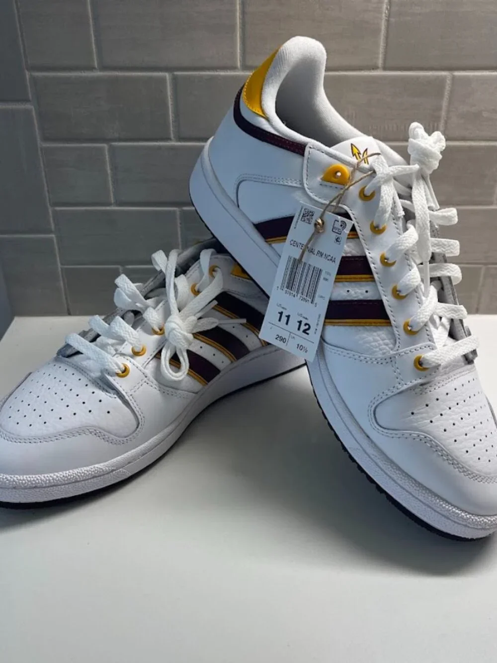 Adidas White Size M11 W12 Arizona State University Centennial RM Shoes